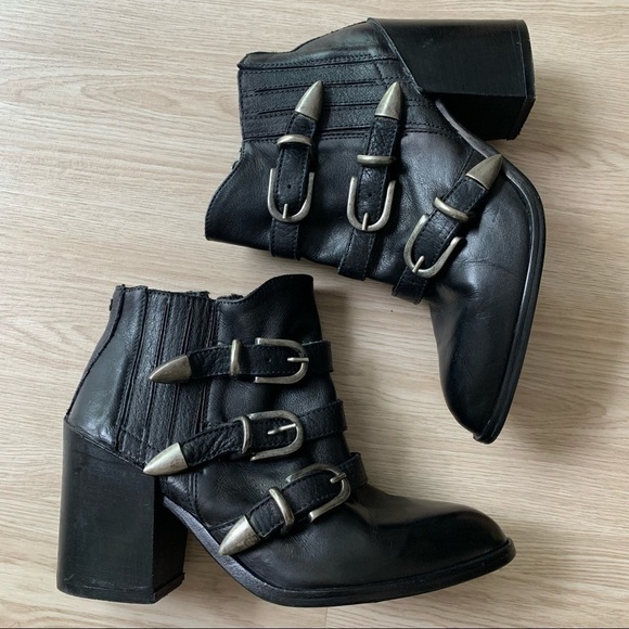 𝅺Baske California roscoe leather Buckle ankle boot